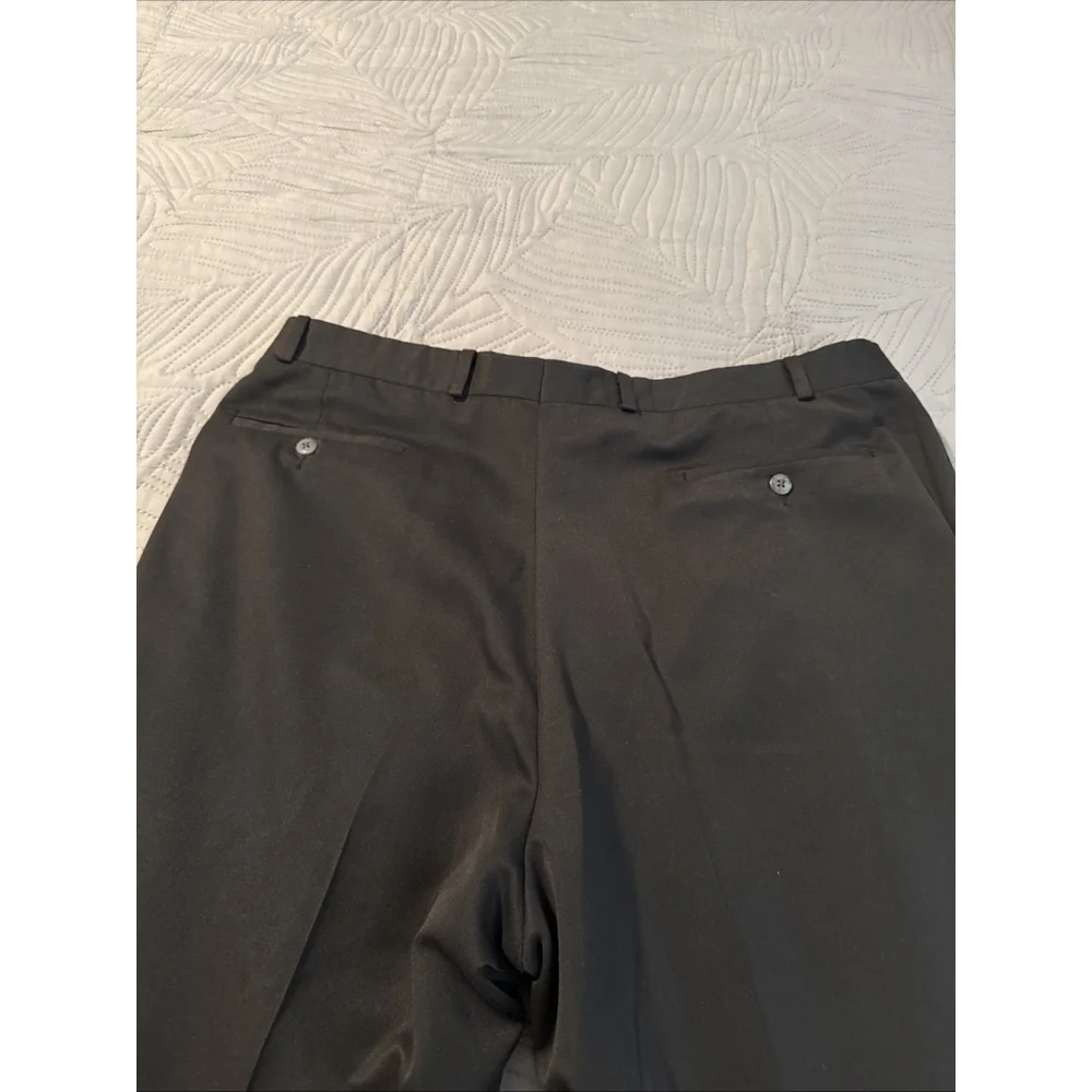 MENS LAUREN RALPH LAUREN PLEATED CUFFED Black PANTS SIZE 38x32